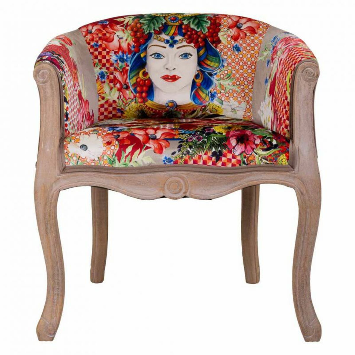 Fåtölj Alexandra House Living Ljusrosa Gummiträ 100 % polyester 61 x 71 x 61 cm - 3