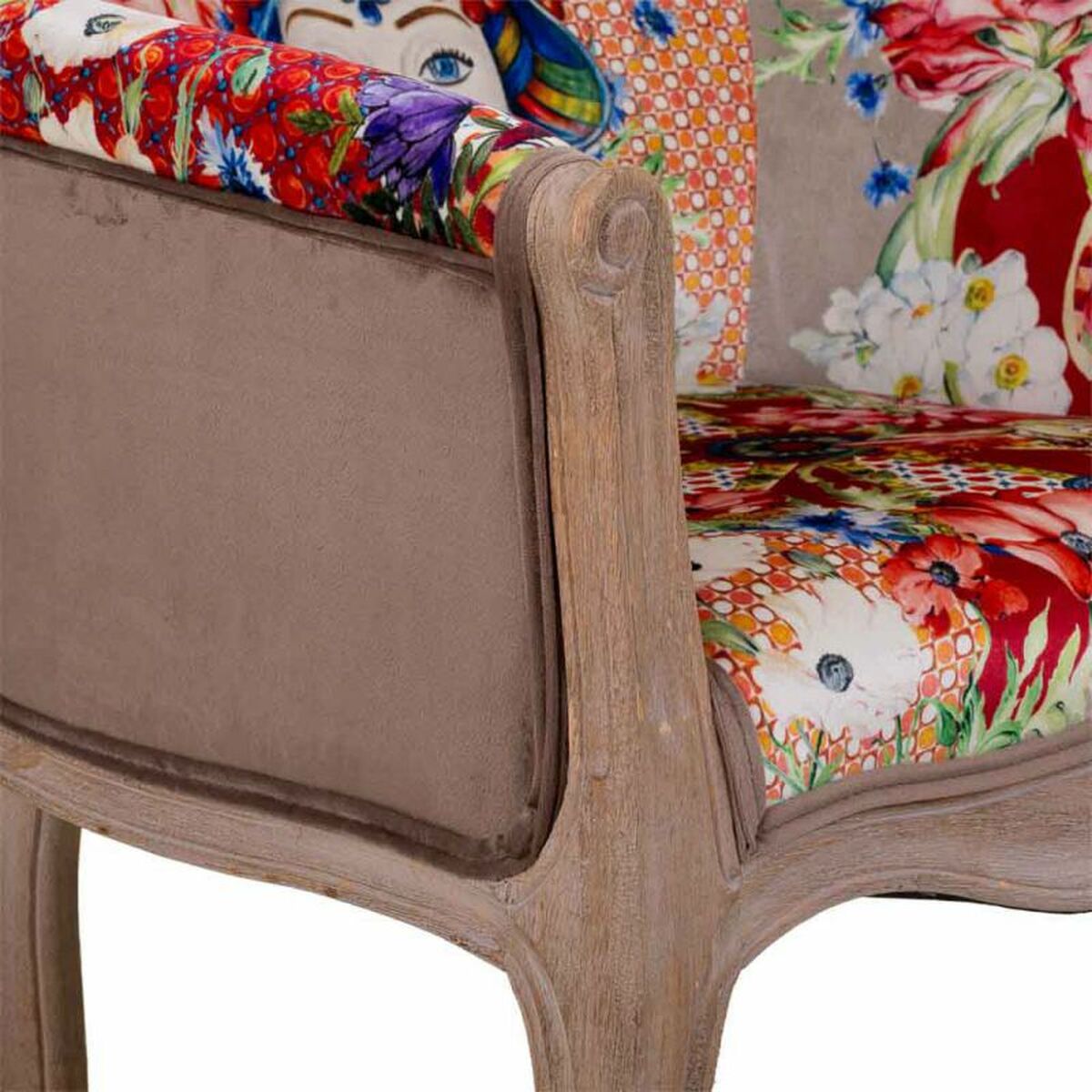 Fåtölj Alexandra House Living Ljusrosa Gummiträ 100 % polyester 61 x 71 x 61 cm - 7