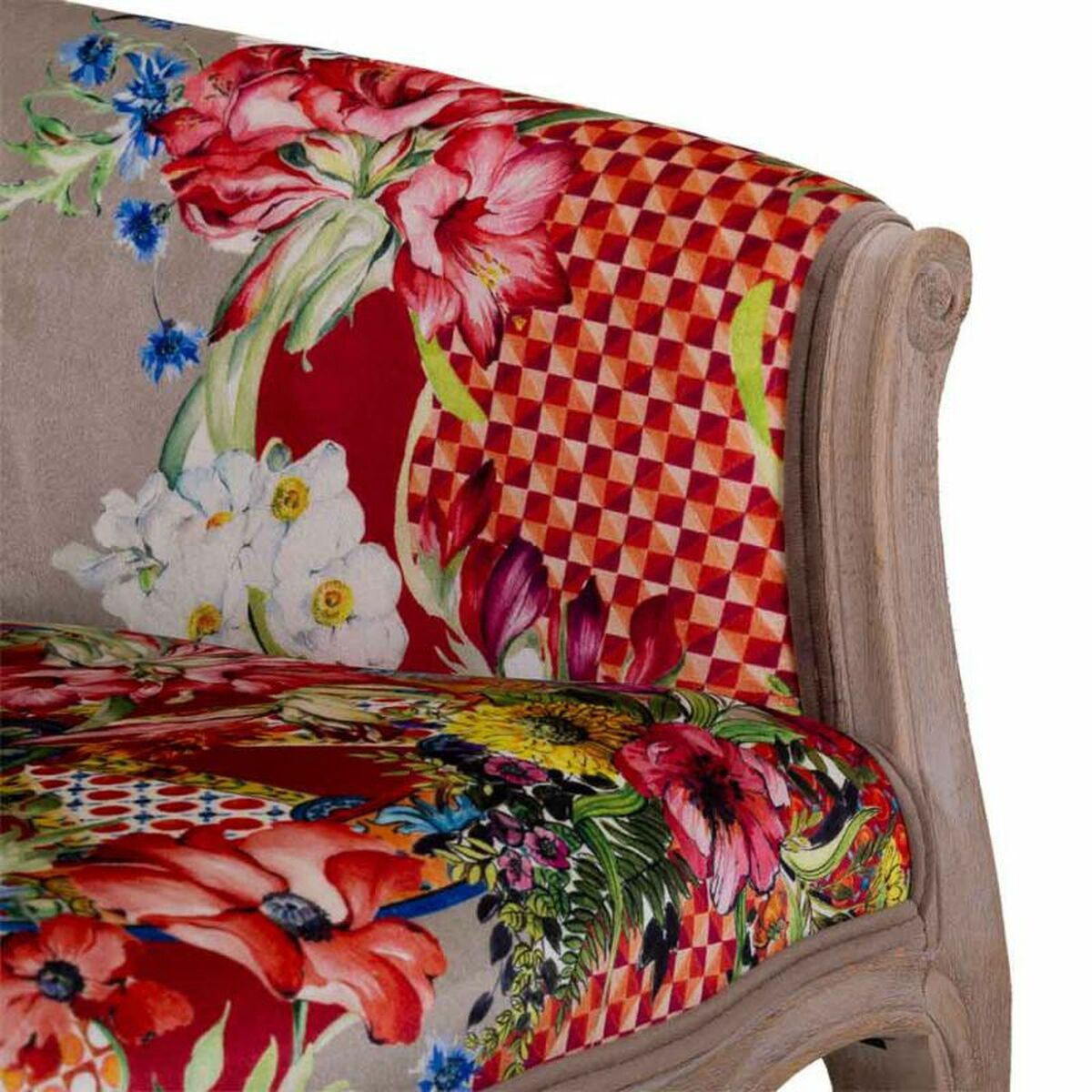 Fåtölj Alexandra House Living Ljusrosa Gummiträ 100 % polyester 61 x 71 x 61 cm - 6