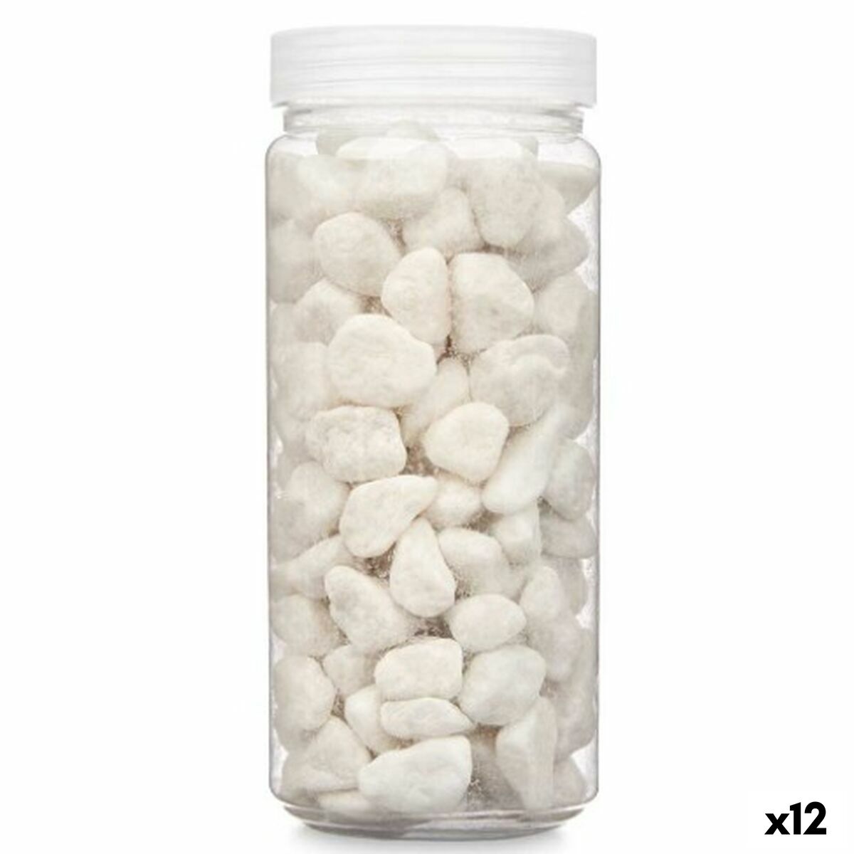 Dekorativa stenar Gift Decor Vit 10 - 20 mm 700 g 6,2 x 15,3 x 6,2 cm 6,5 x 15,8 x 6,5 cm (12 antal)