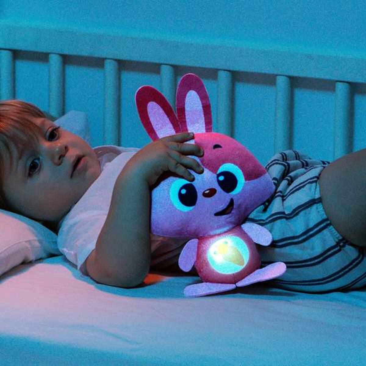 Mjukdjur med ljud Moltó Gusy luz Baby Bunny Rosa 7,5 cm - 10