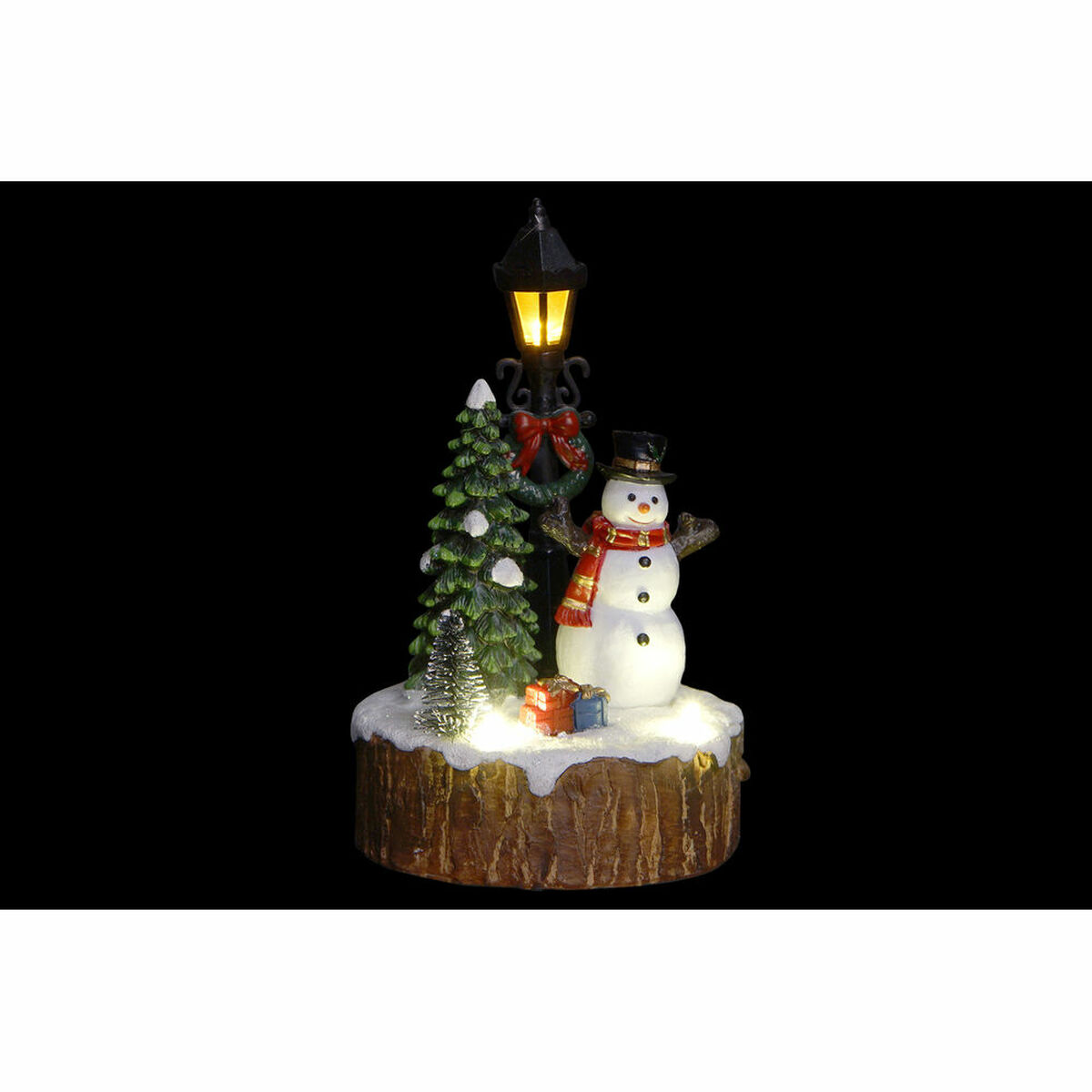 Prydnadsfigur DKD Home Decor LED Ljus Harts Snögubbe (9 x 9 x 13 cm) (2 antal) - 2