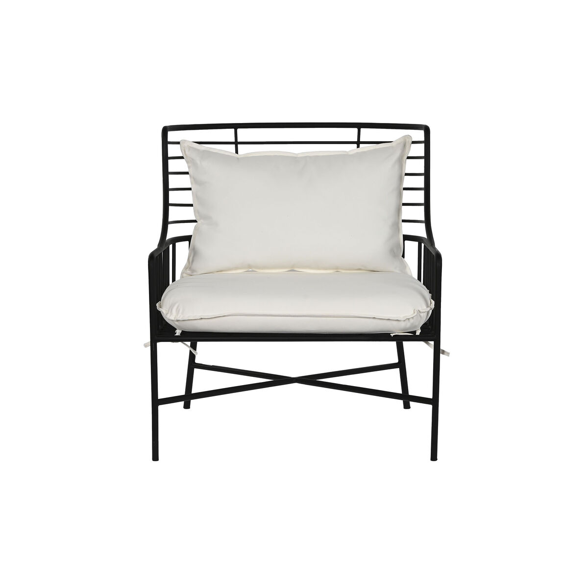 Fåtölj Home ESPRIT Vit Svart Metall 70 x 68 x 79 cm - 5
