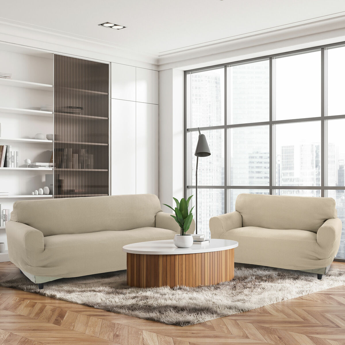 Sofföverdrag Sofakover Pocket Duo Romeo Beige 2 antal (Renoverade B) - 3