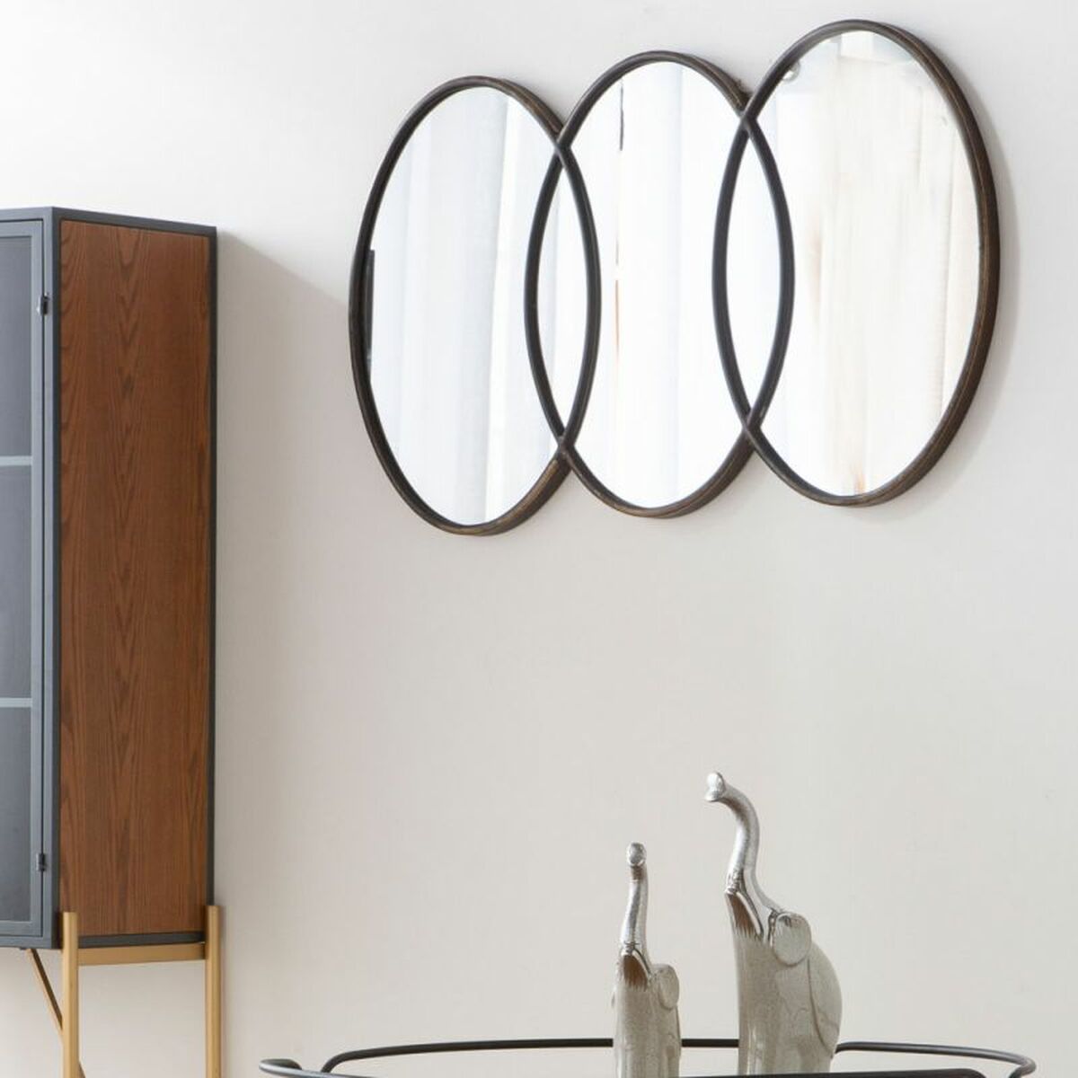 Väggspegel Alexandra House Living Gyllene Glas Järn 3 x 60 x 103 cm - 2