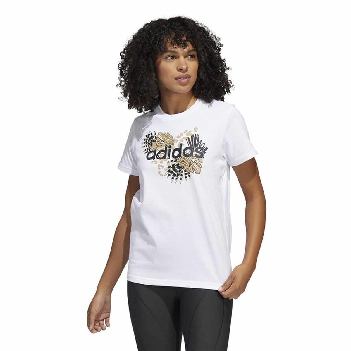 T-shirt med lång ärm Dam Adidas Print Graphic Vit - 2