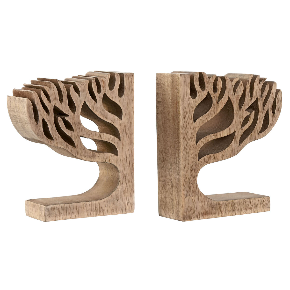 Könyvtámasz Home ESPRIT Naturell Mangoträ Livets träd 25 x 5 x 15 cm - 2
