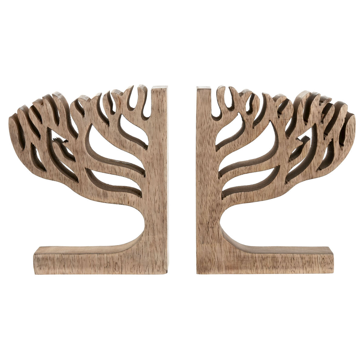 Könyvtámasz Home ESPRIT Naturell Mangoträ Livets träd 25 x 5 x 15 cm