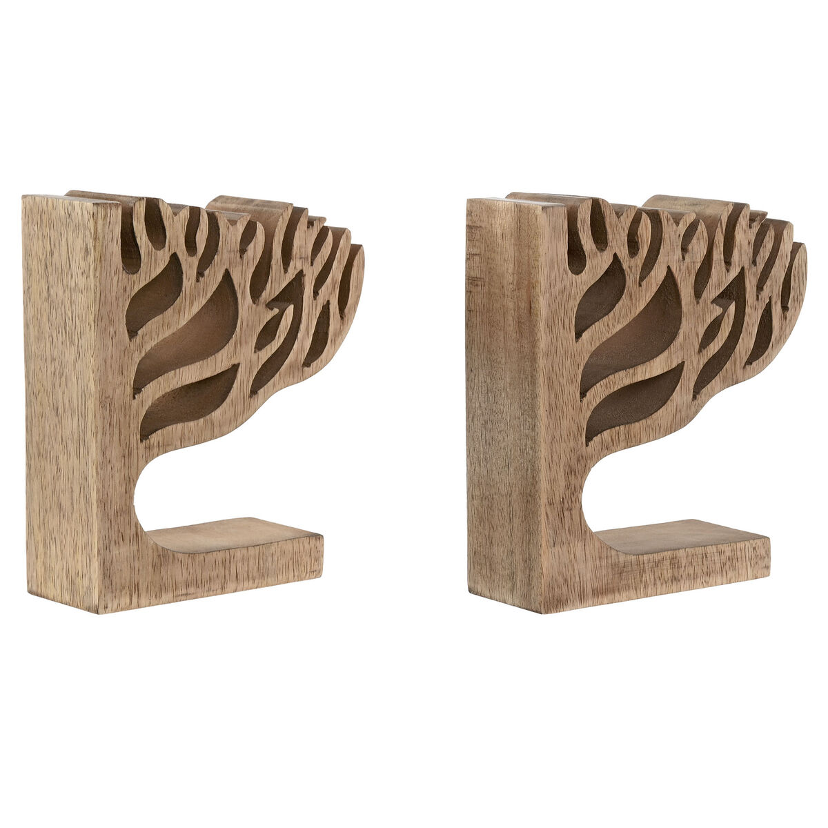 Könyvtámasz Home ESPRIT Naturell Mangoträ Livets träd 25 x 5 x 15 cm - 3