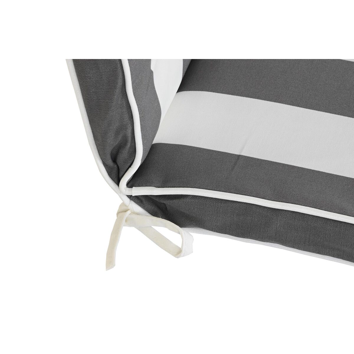 Stolsdyna DKD Home Decor Grå Vit (42 x 4 x 115 cm) - 7