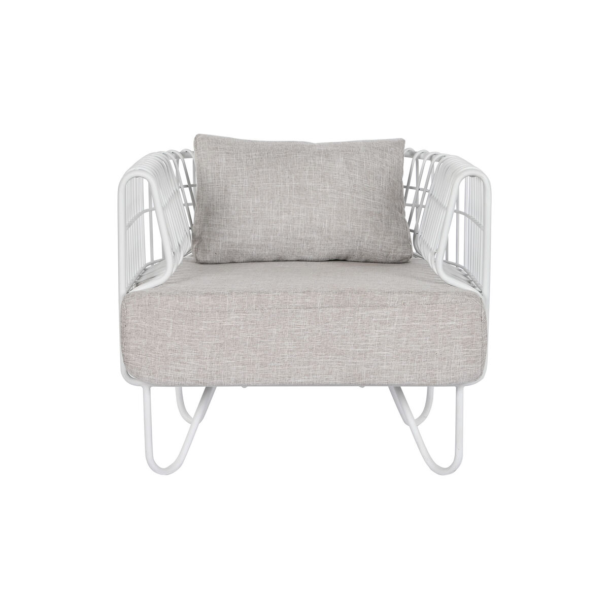 Fåtölj Home ESPRIT Vit Metall 76 x 66 x 65 cm - 3