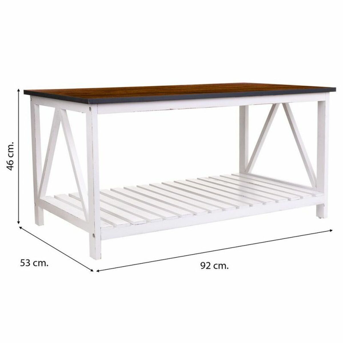 Soffbord Alexandra House Living Vit Paulowniaträ Trä MDF 53 x 46 x 92 cm - 4