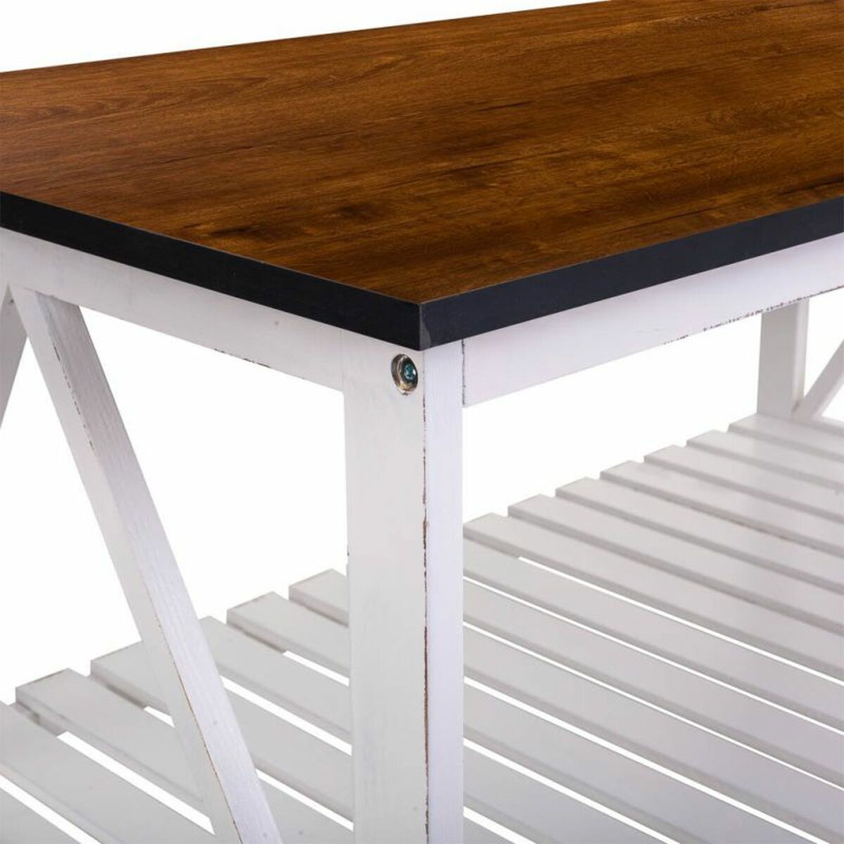 Soffbord Alexandra House Living Vit Paulowniaträ Trä MDF 53 x 46 x 92 cm - 7