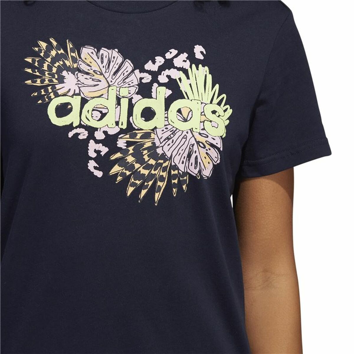 T-shirt med kortärm Dam Adidas Farm Print Graphic Mörkblå - 4