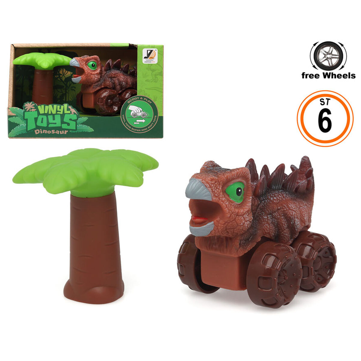 Liten leksaksbil Dinosaur Series 20 x 12 cm Brun - 3