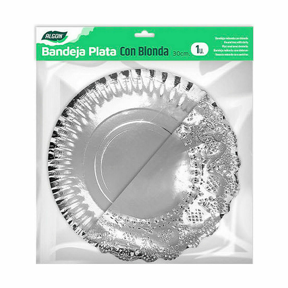 Snacksbricka Algon Silvrig Rund 30 x 30 x 1,5 cm (48 antal) - 6