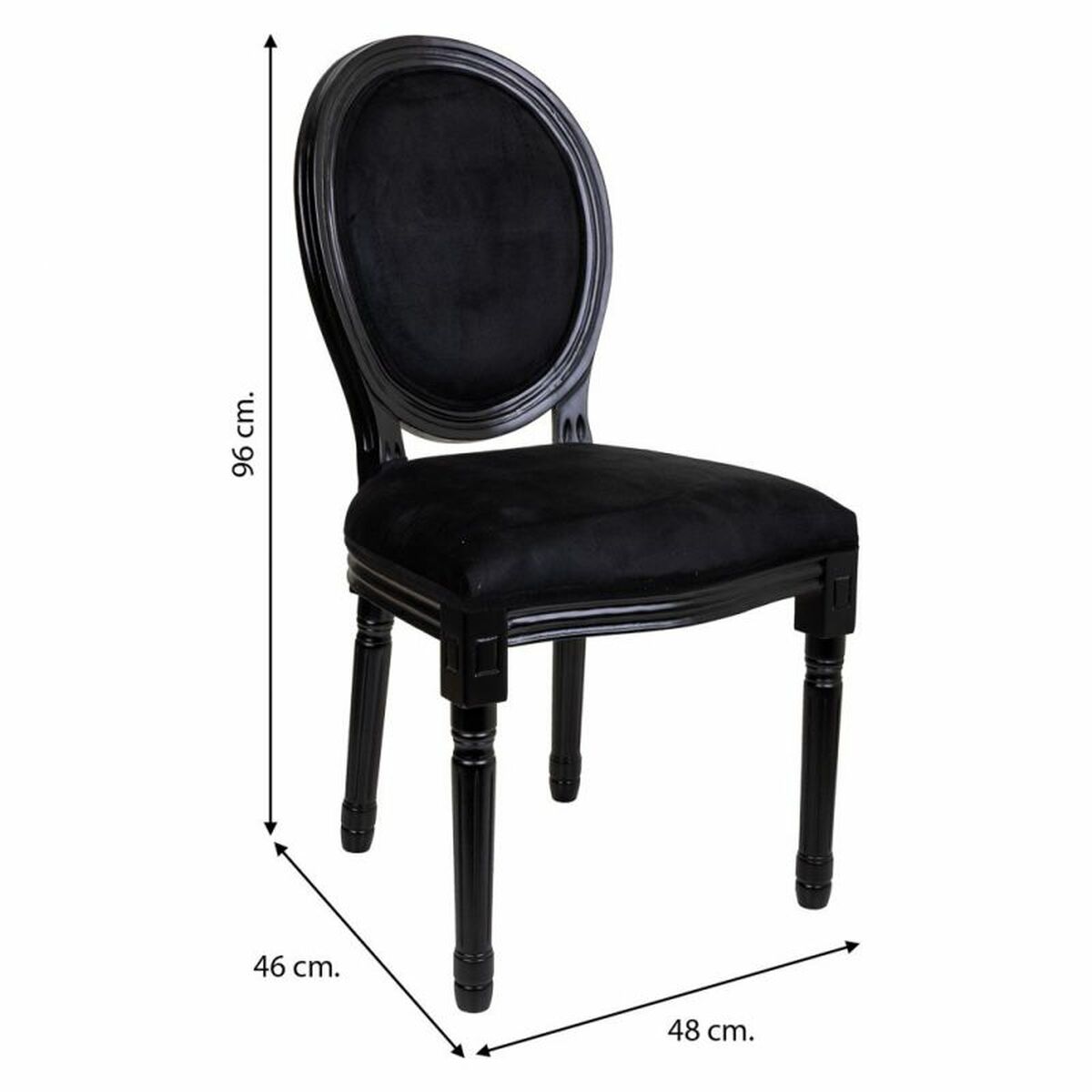 Matsalsstol Alexandra House Living Svart 46 x 96 x 48 cm - 5