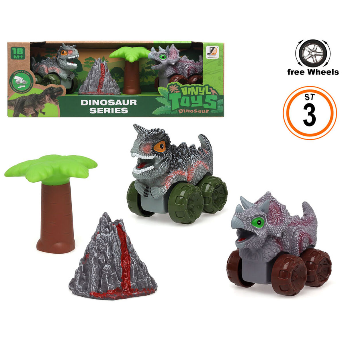 Liten leksaksbil Dinosaur Series Grå - 5
