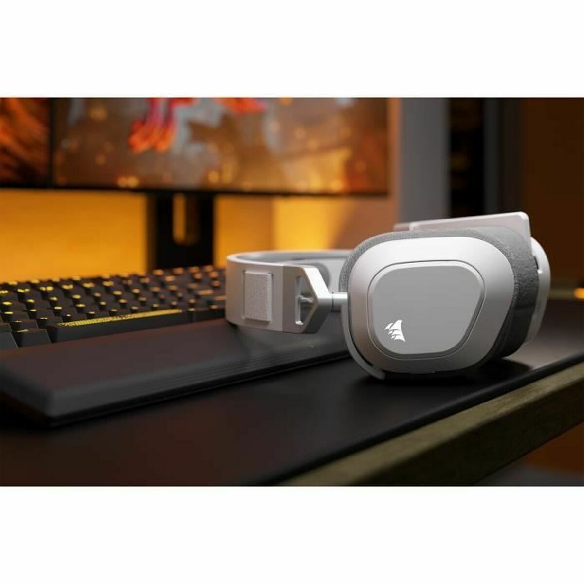 Hörlurar med Mikrofon Corsair CA-9011296-EU Vit Multicolour - 3