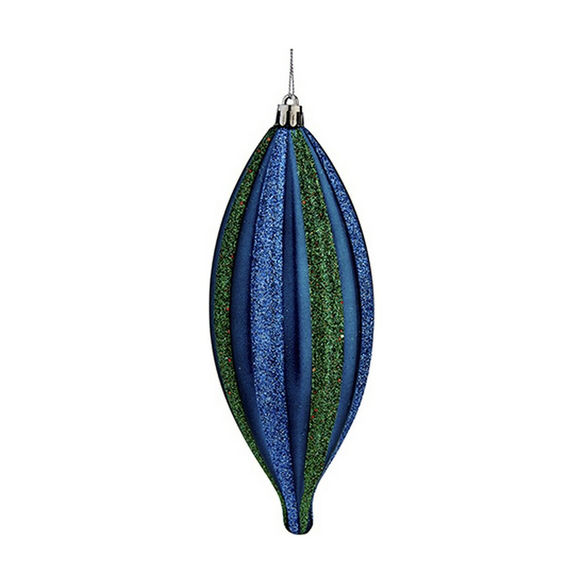 Julgranskula Krist+ Blå Grön PVC 8,5 x 3,5 x 19 cm Avlång