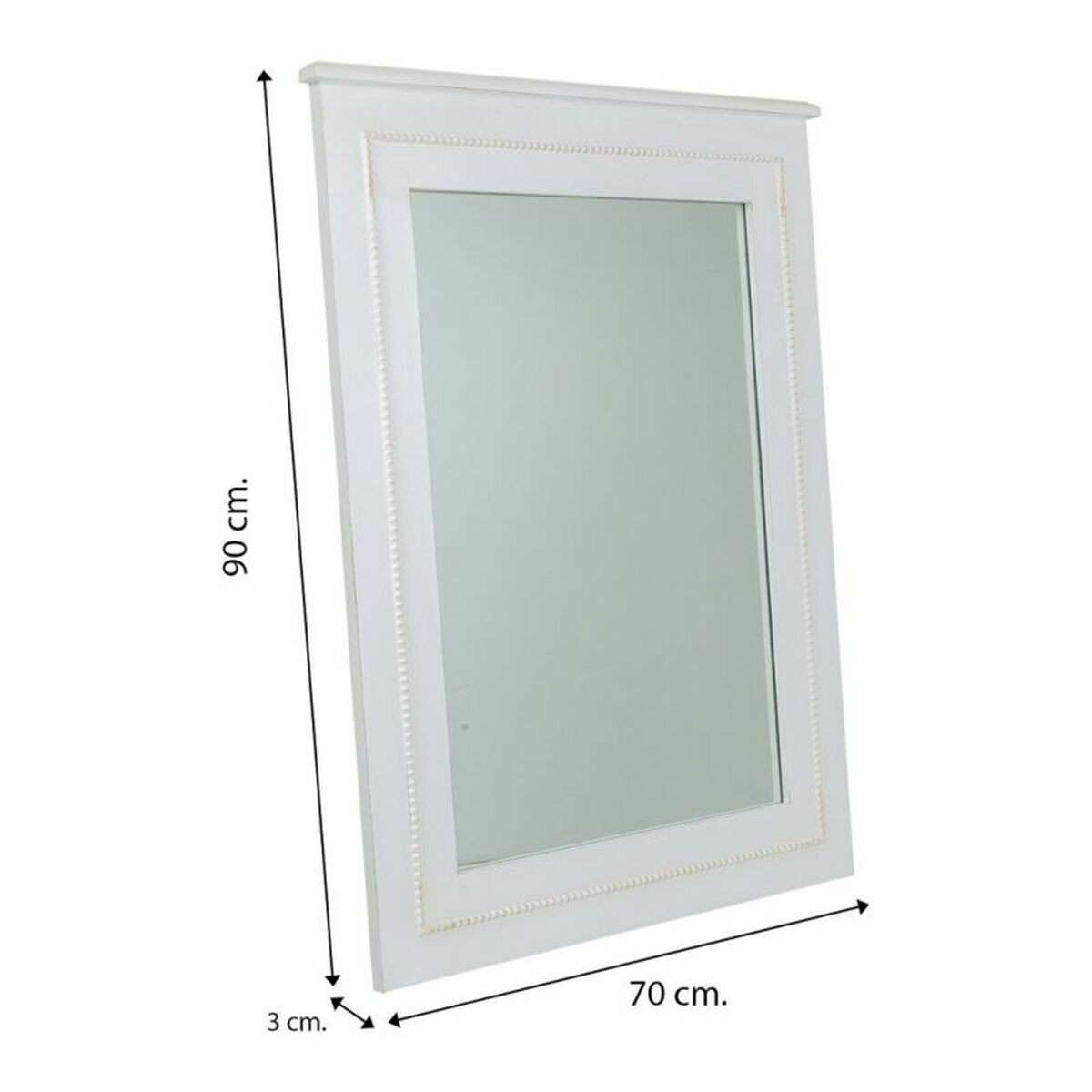 Väggspegel Alexandra House Living Vit 3 x 90 x 70 cm Rektangulär - 6
