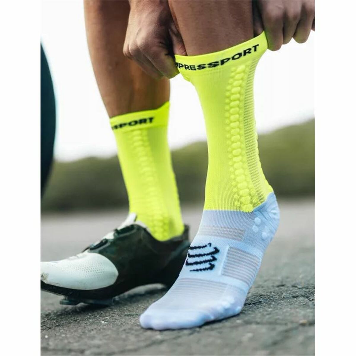 Sportstrumpor Compressport Pro Racing Limegrön - 3