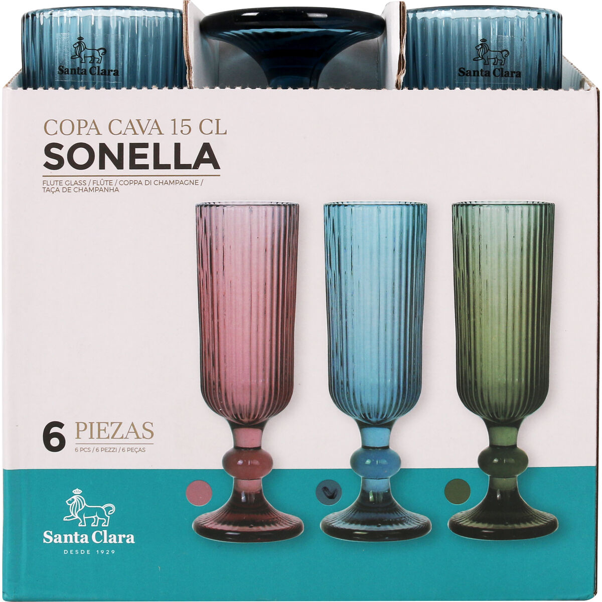 Champagneglas Santa Clara Sonella Blå (36 antal) - 3