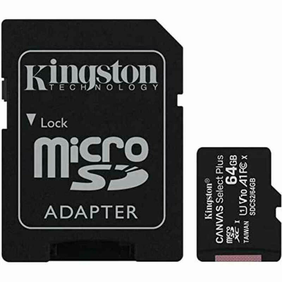 Micro-SD Minneskort med Adapter Kingston SDCS2/64GBSP 64 GB