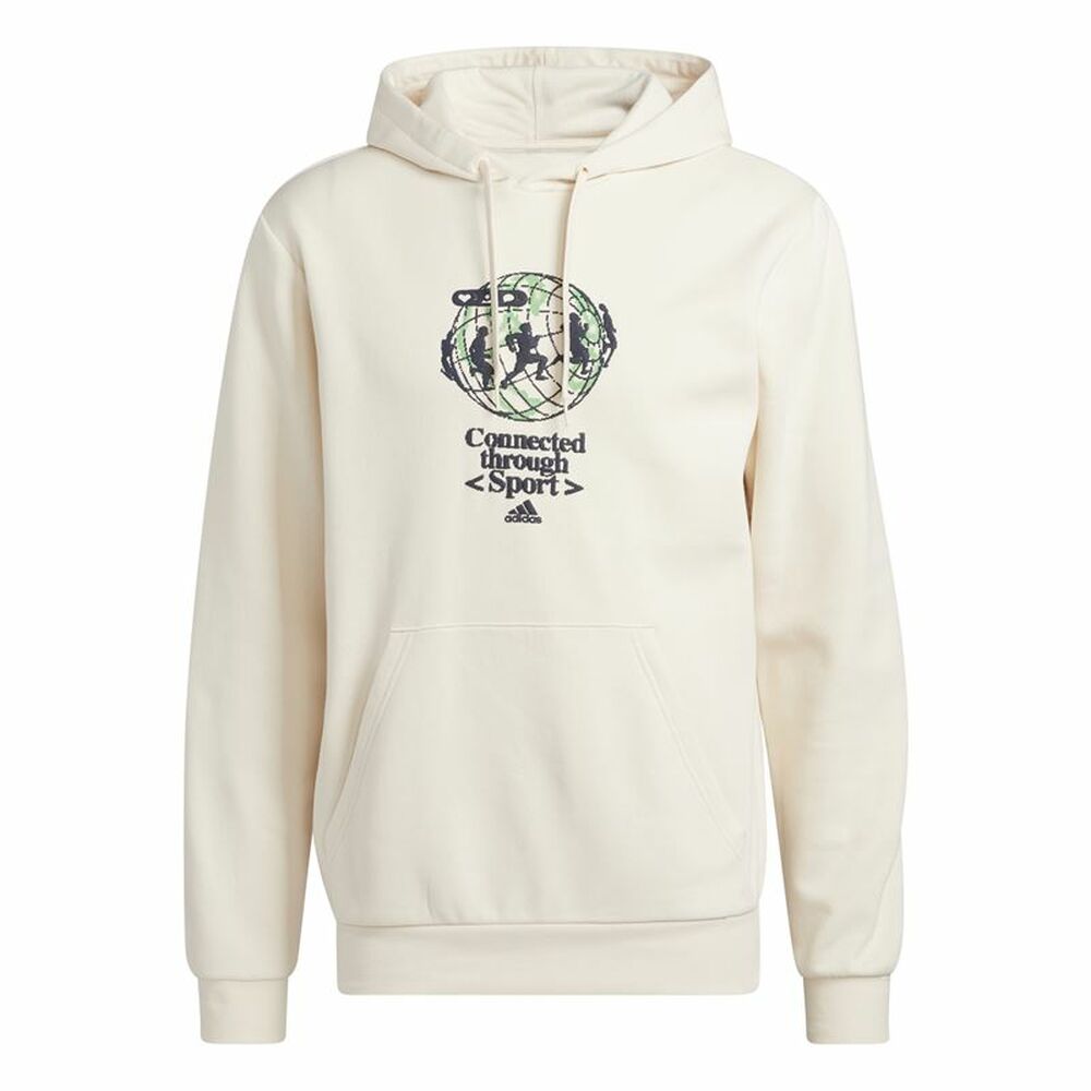 Tröja med huva Herr Adidas Connected Through Sport Beige - 5