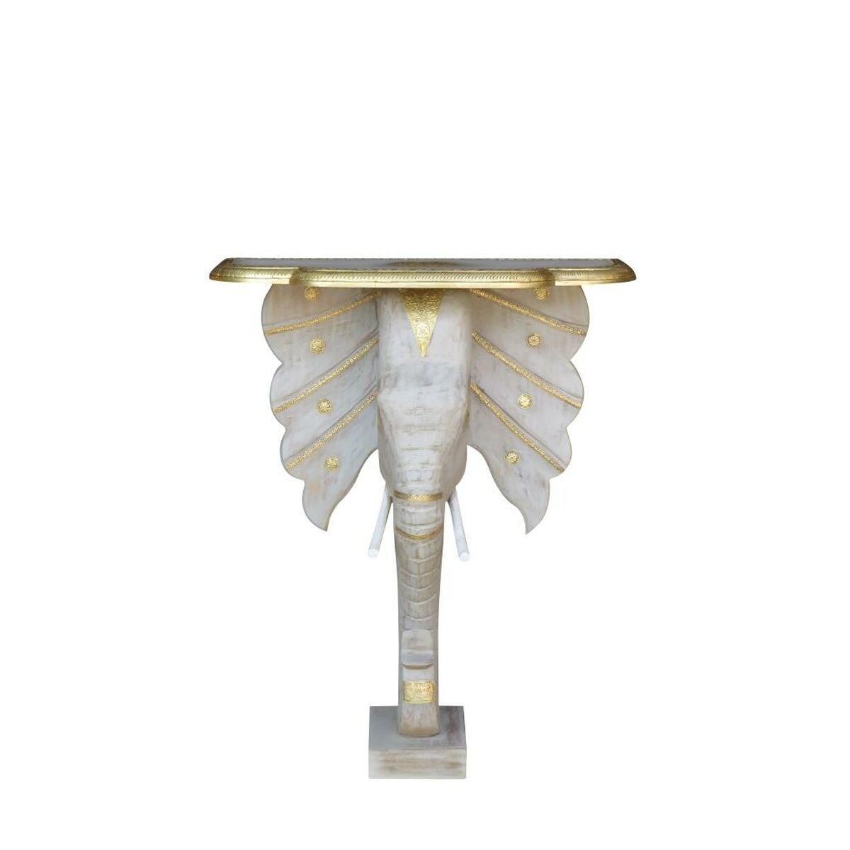 Mottagare DKD Home Decor Vit Grå Gyllene 80 x 30 x 96 cm Elefant - 2