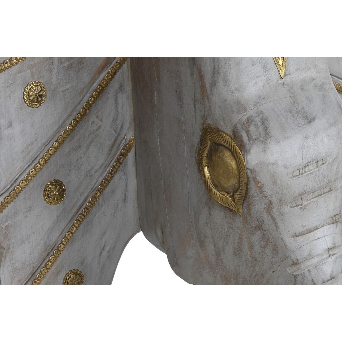 Mottagare DKD Home Decor Vit Grå Gyllene 80 x 30 x 96 cm Elefant - 12
