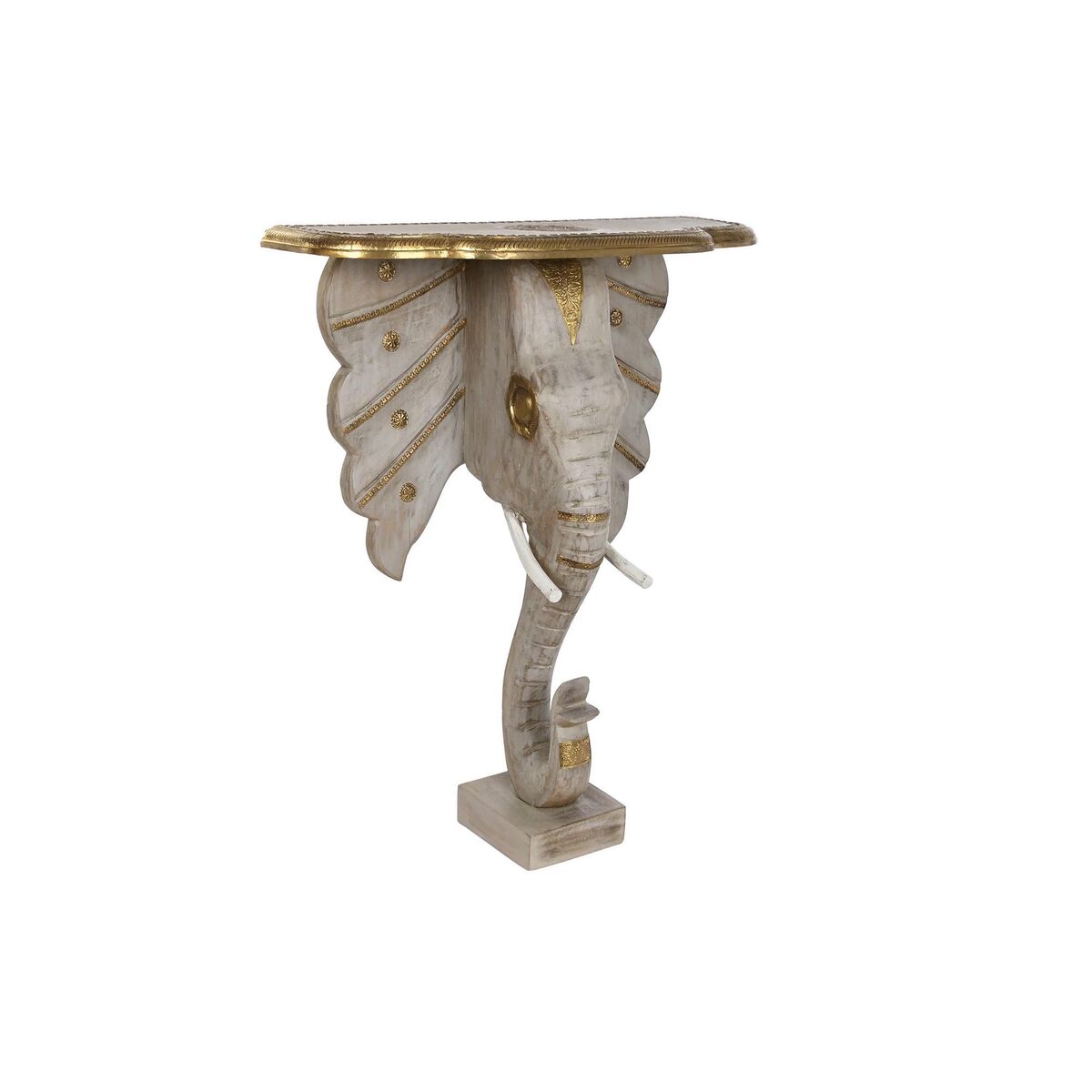 Mottagare DKD Home Decor Vit Grå Gyllene 80 x 30 x 96 cm Elefant - 4