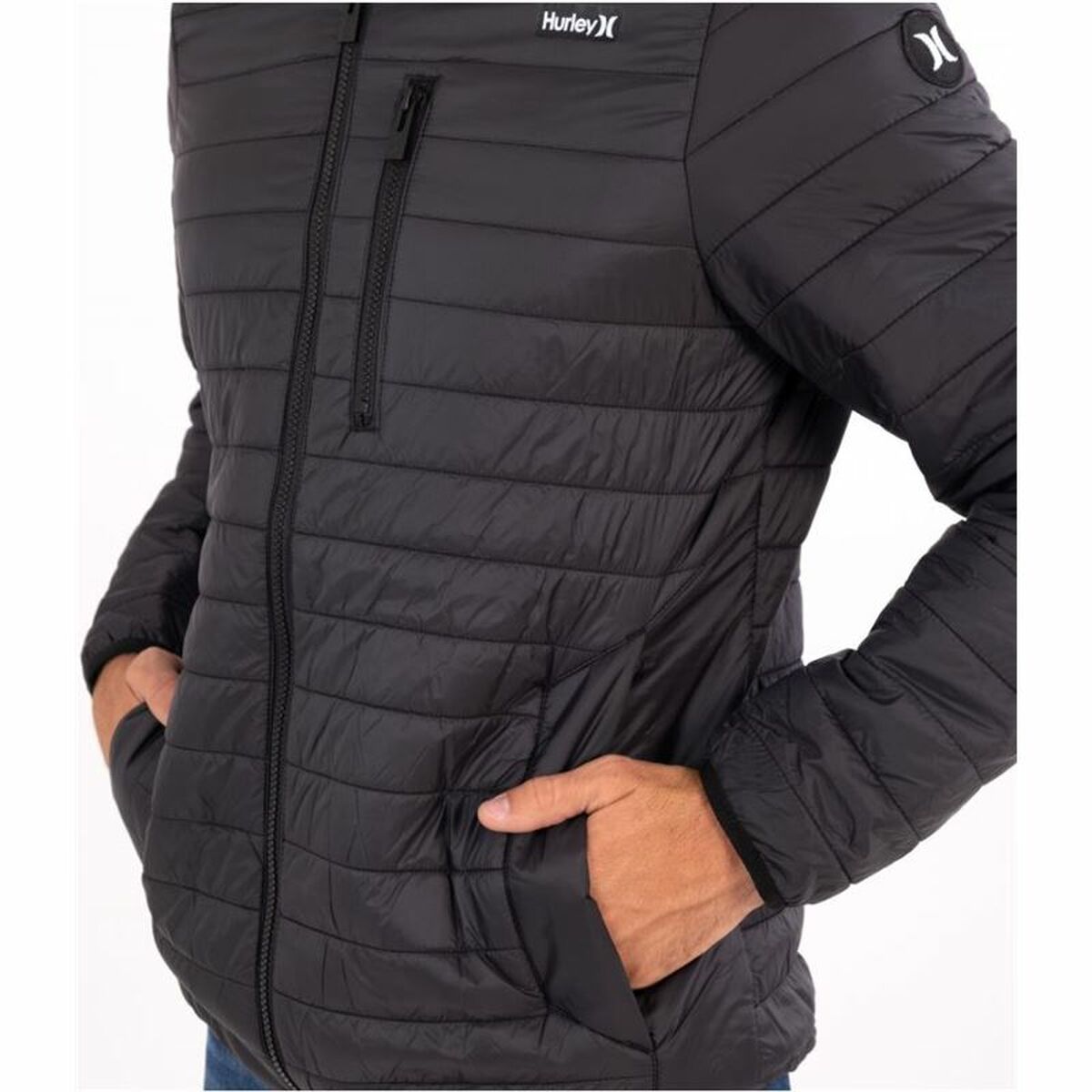 Träningsjacka Herr Hurley  Balsam Quilted Packable Svart - 3