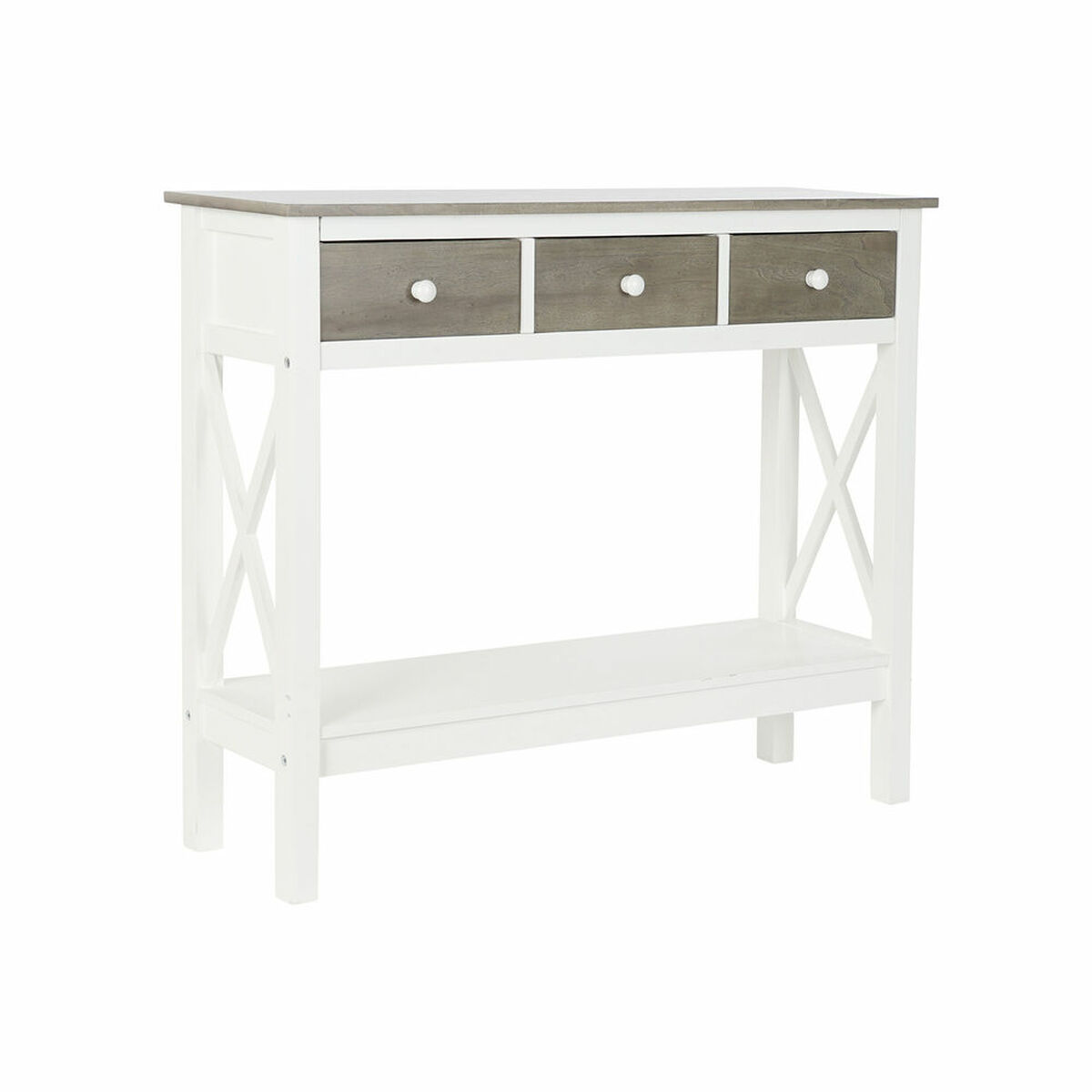 Console DKD Home Decor S3022705 Vit Grå Poppel 100 x 32 x 85 cm - 2