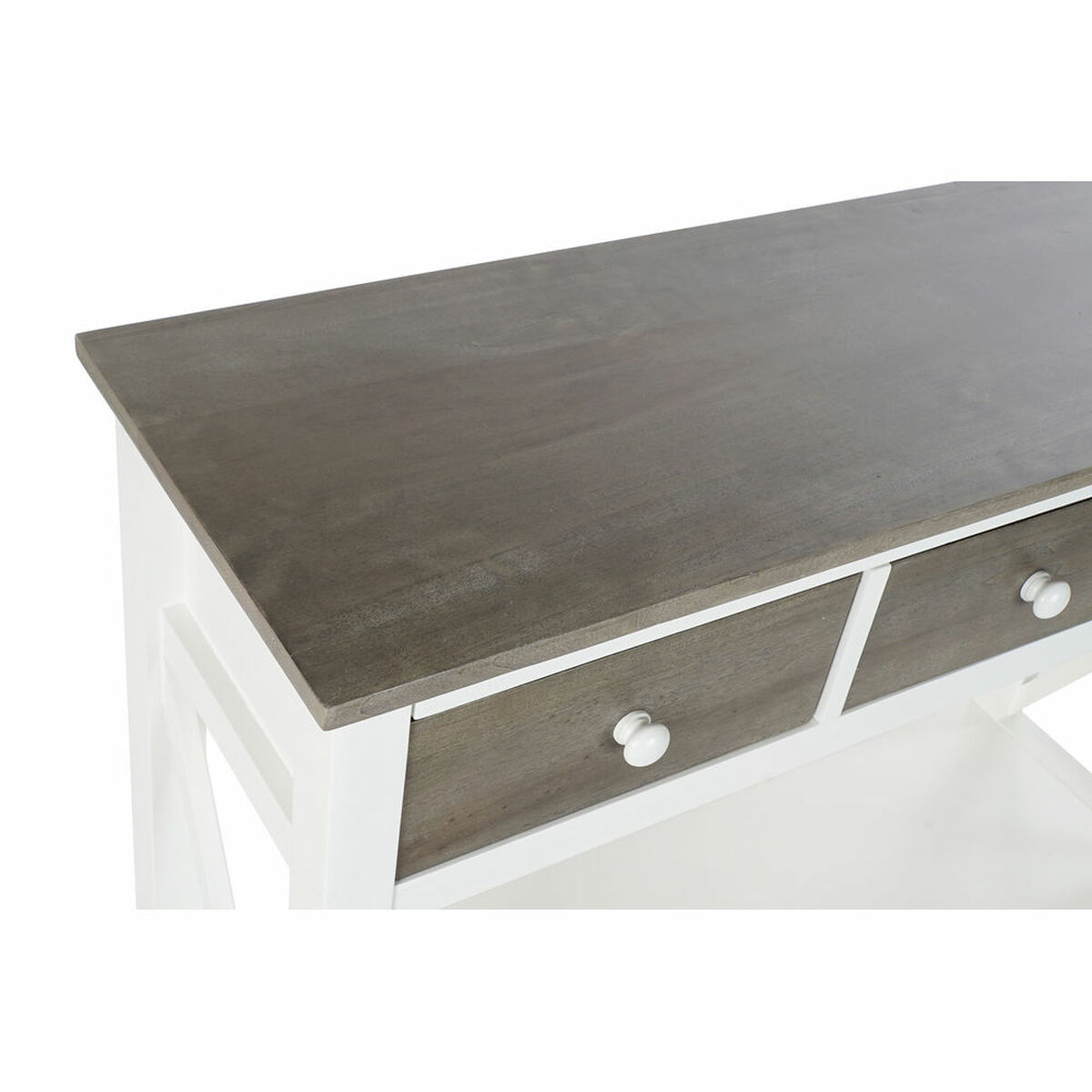 Console DKD Home Decor S3022705 Vit Grå Poppel 100 x 32 x 85 cm