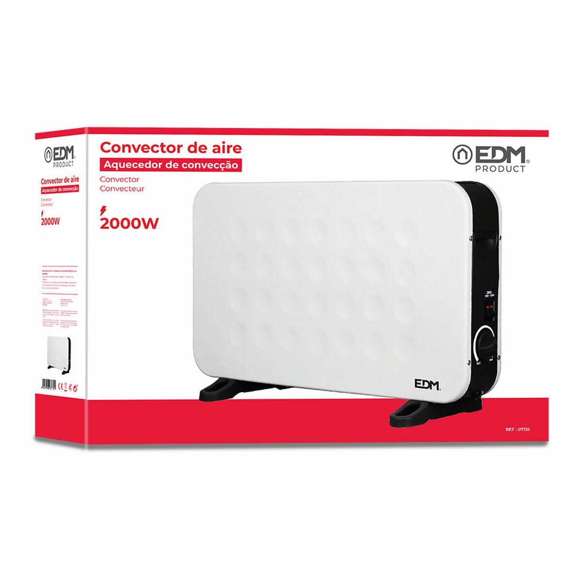 Konvektionselement EDM 07135 Standard Vit 2000 W - 5