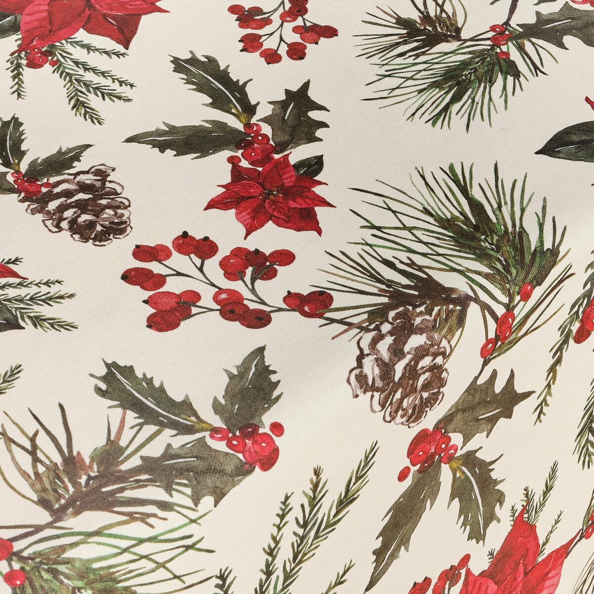 Fläckresistent bordsduk i harts Belum Christmas Flowers Röd Grön Naturell 250 x 150 cm - 5