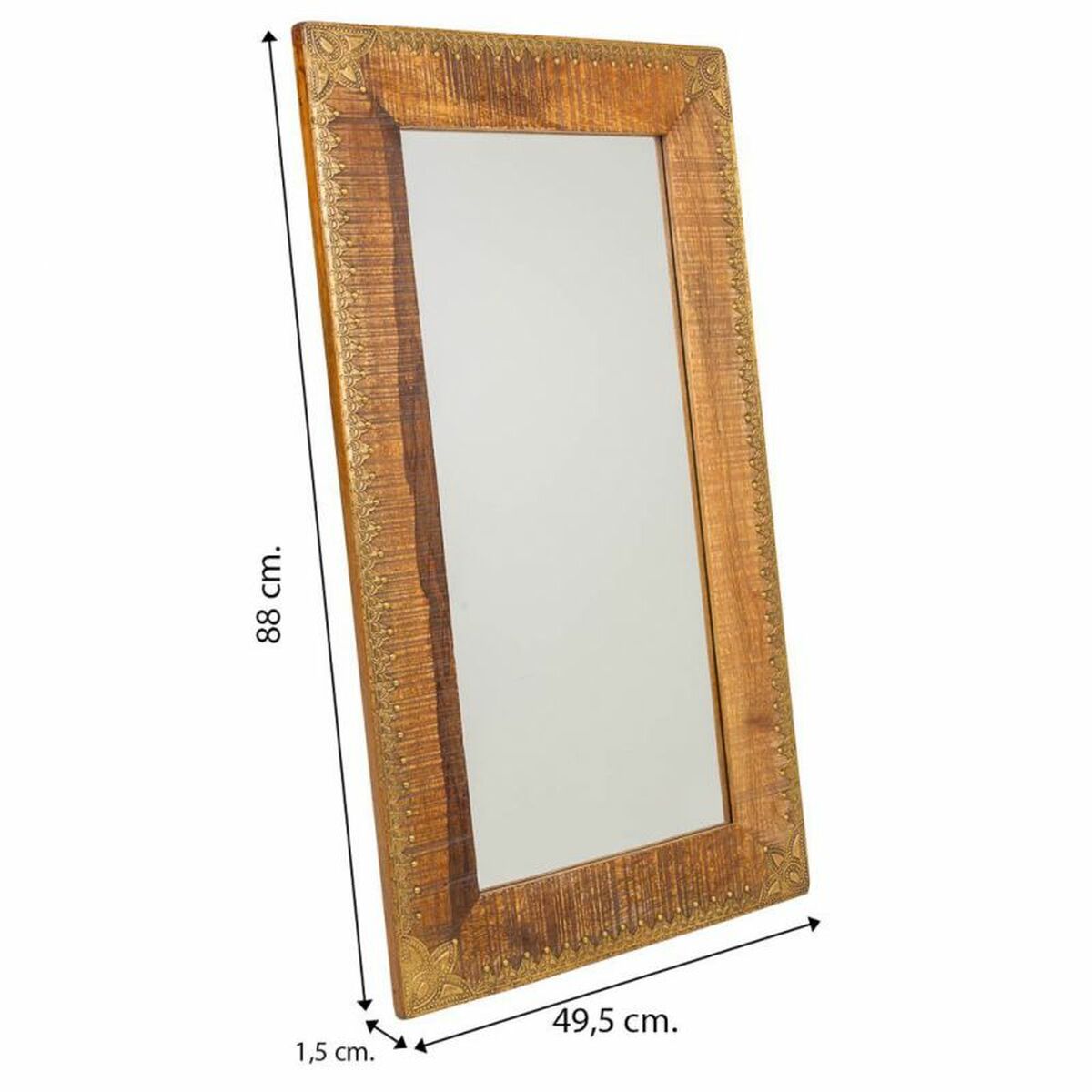 Väggspegel Alexandra House Living Brun 1 x 88 x 49 cm Rektangulär - 5