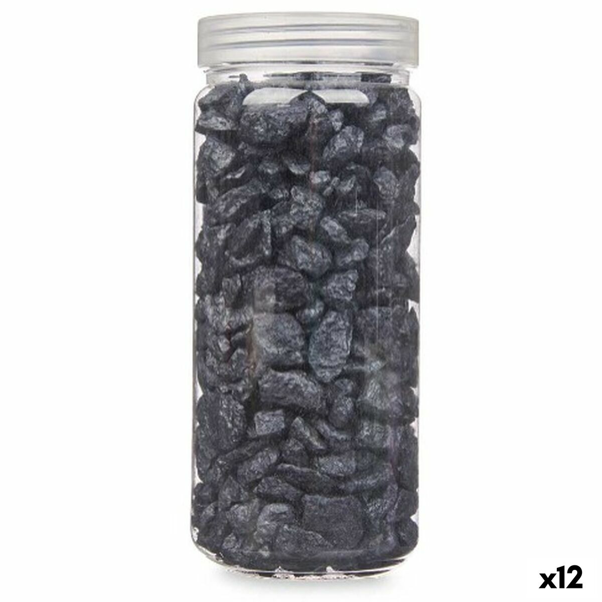 Dekorativa stenar Gift Decor Svart 10 - 20 mm 700 g 6,5 x 15,5 x 6,5 cm 6,2 x 15,3 x 6,2 cm 6,5 x 15,8 x 6,5 cm (12 antal)