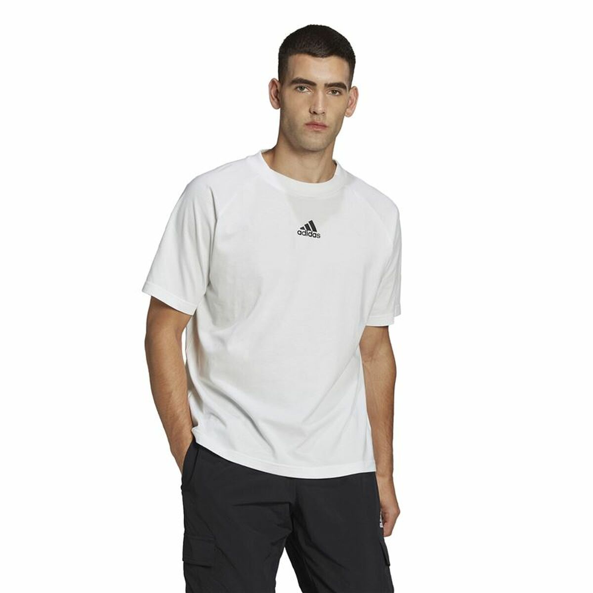 T-shirt med kortärm Herr Adidas Essentials Brandlove Vit - 2