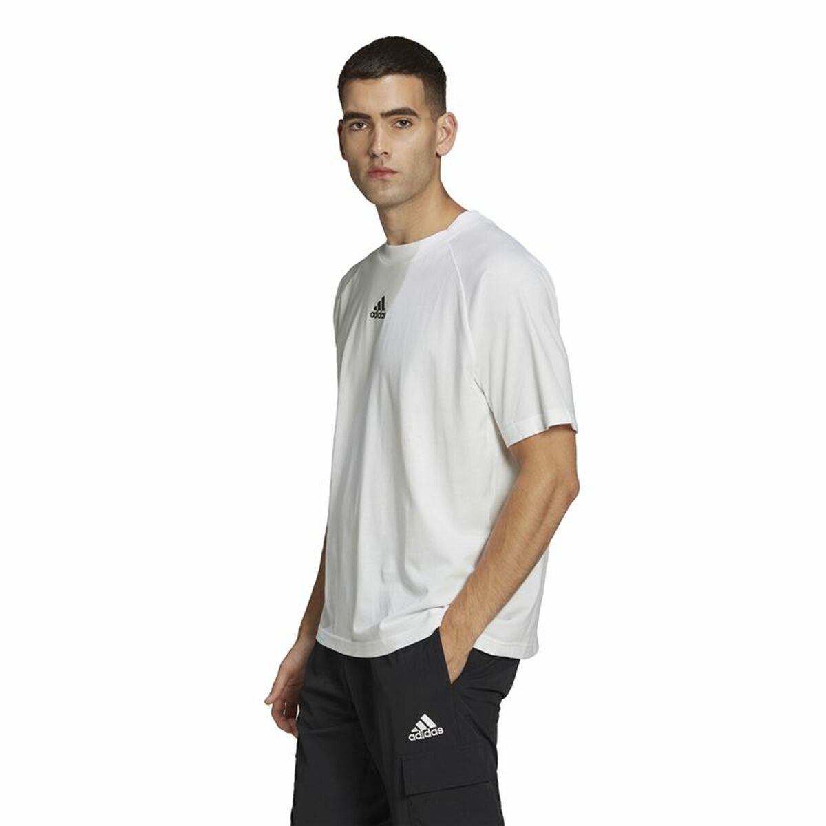 T-shirt med kortärm Herr Adidas Essentials Brandlove Vit - 4