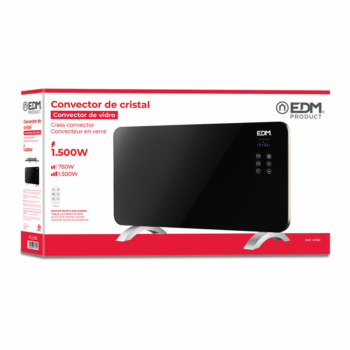 Konvektionselement EDM 07182 07182 Svart 1500 W - 4