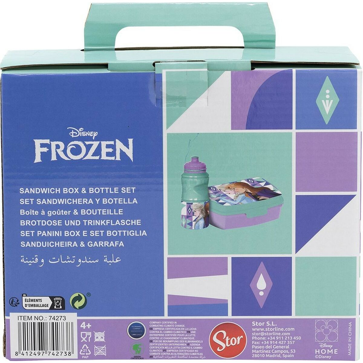 Skål med vattenflaska Frozen CZ11276 380 ml 17 cm Plast - 4