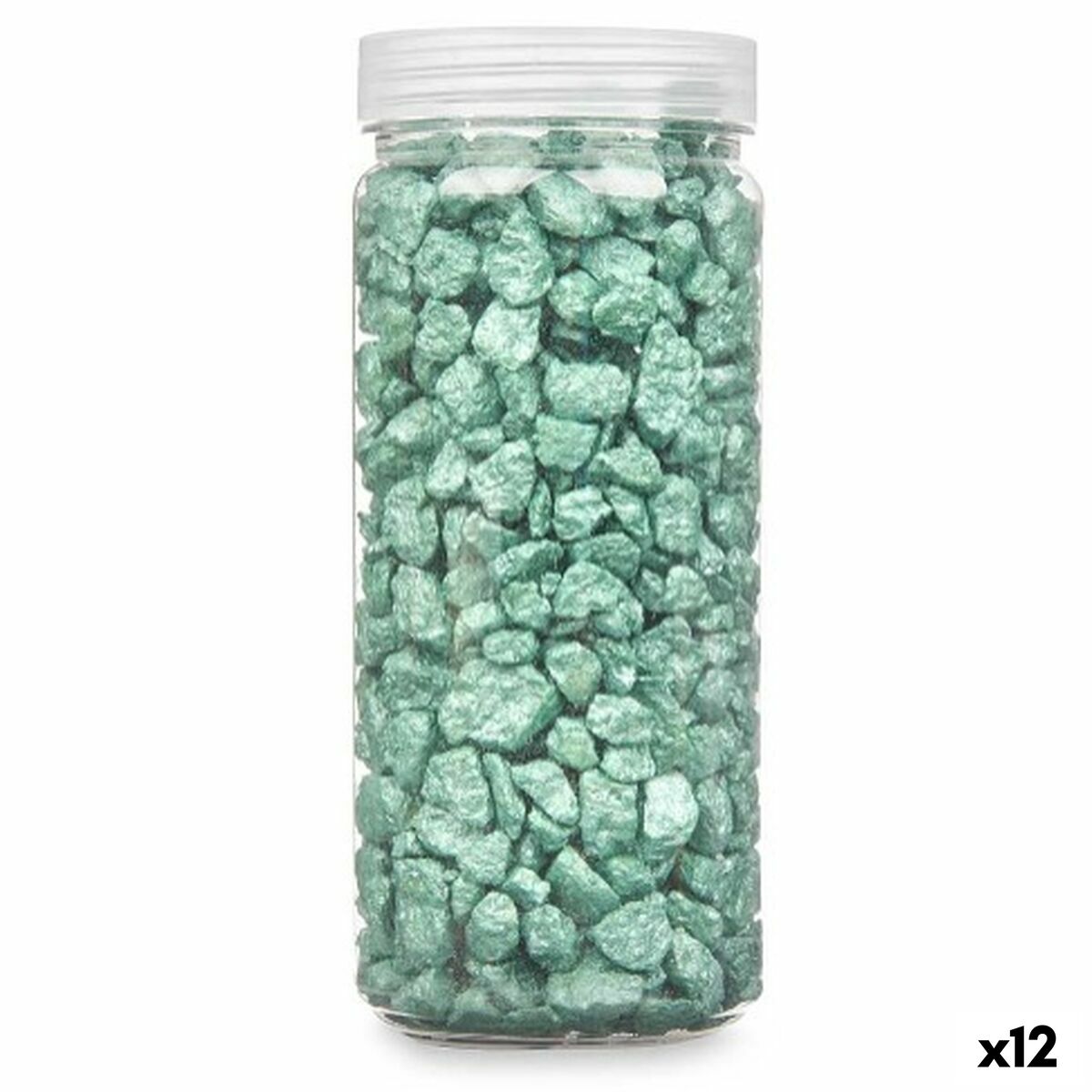 Dekorativa stenar Gift Decor Grön 10 - 20 mm 700 g 6,2 x 15,3 x 6,2 cm 6,5 x 15,8 x 6,5 cm (12 antal)