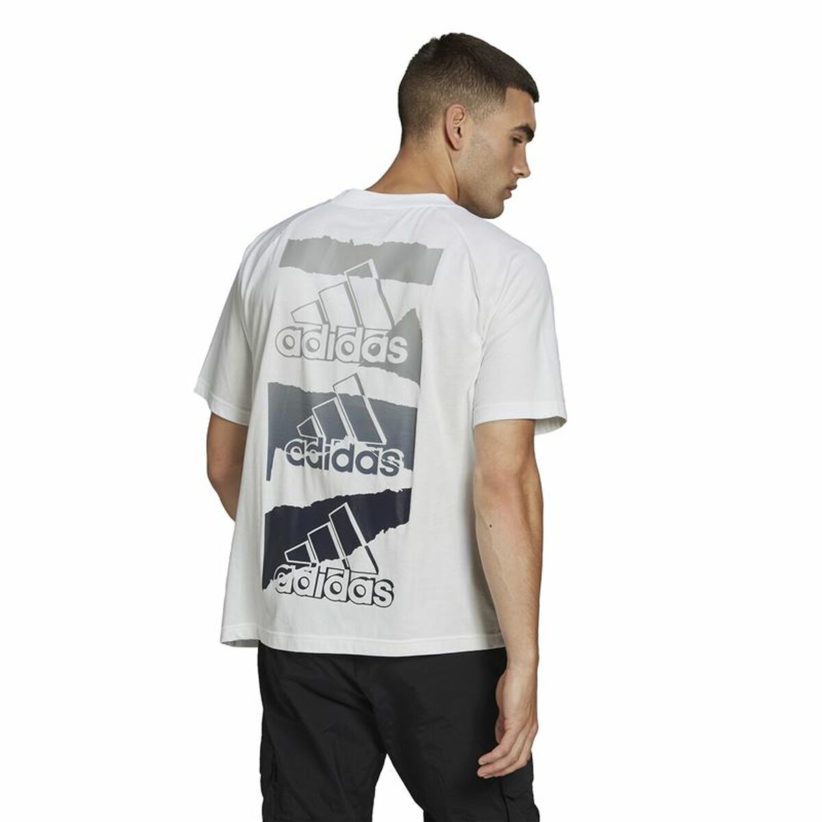 T-shirt med kortärm Herr Adidas Essentials Brandlove Vit - 3