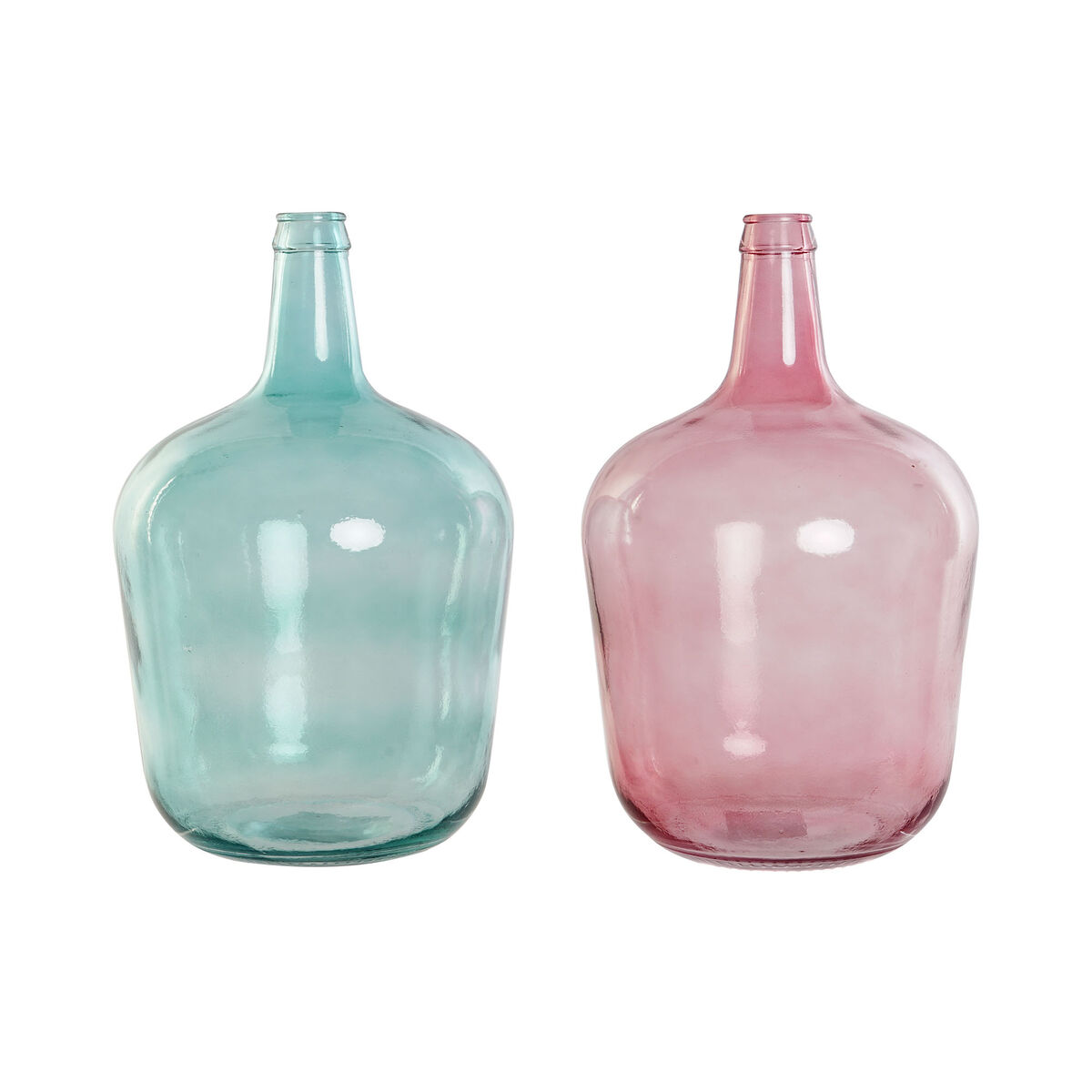 Vas DKD Home Decor Grön Rosa Härdat glas 25 x 25 x 40 cm (2 antal) - 3