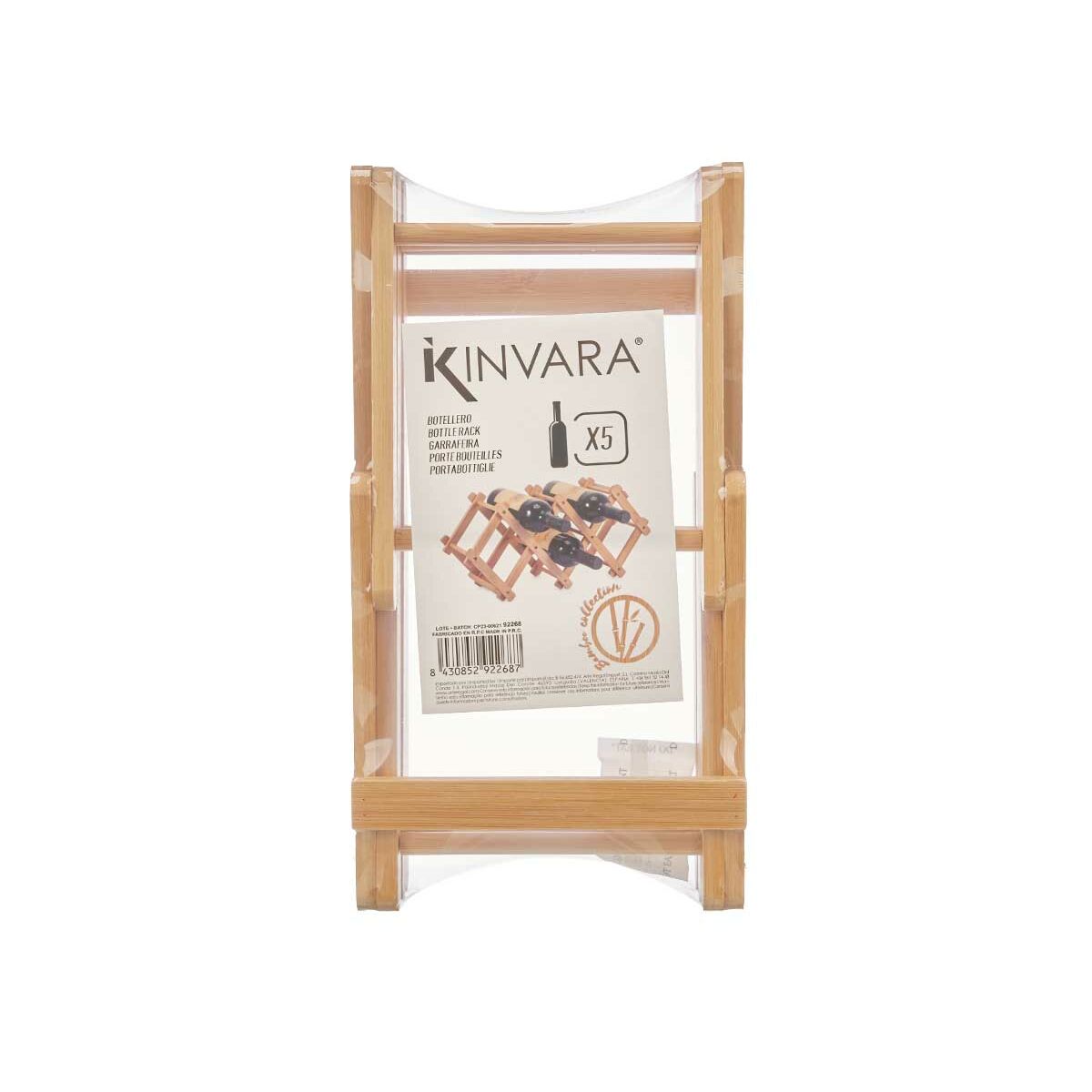 Hopvikbar flaskhållare Kinvara Naturell 54 x 15 x 21,5 cm 15 x 29 x 8,5 cm 29 x 8,5 x 15 cm (6 antal) - 3