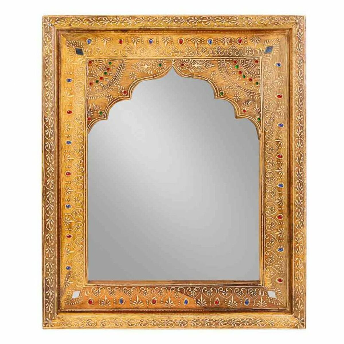 Väggspegel Alexandra House Living Vit Naturell 3 x 51 x 42 cm Rektangulär