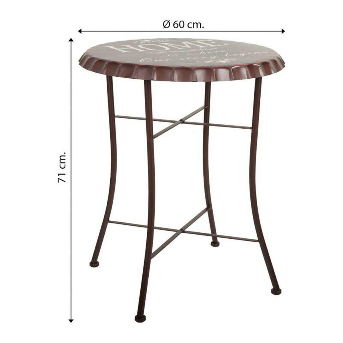 Bord Alexandra House Living Svart 60 x 71 x 60 cm - 5