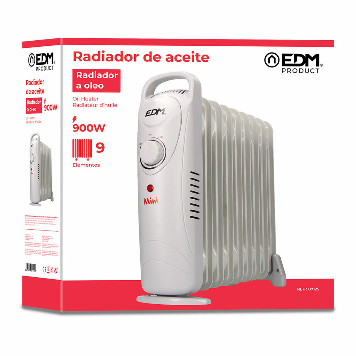 Oljeelement (9 ribbor) EDM 07125 Junior Vit 900 W - 4